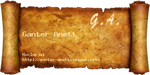 Ganter Anett névjegykártya